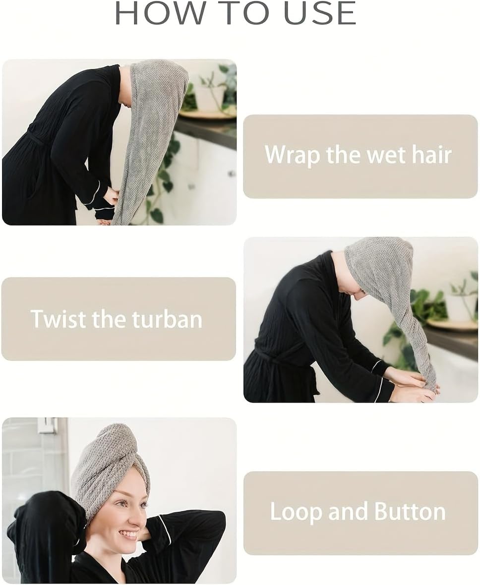 1 ensemble turban en microfibre pour séchage rapide pour cheveux normaux (blanc) - pokema1 ensemble turban en microfibre pour séchage rapide pour cheveux normaux (blanc)