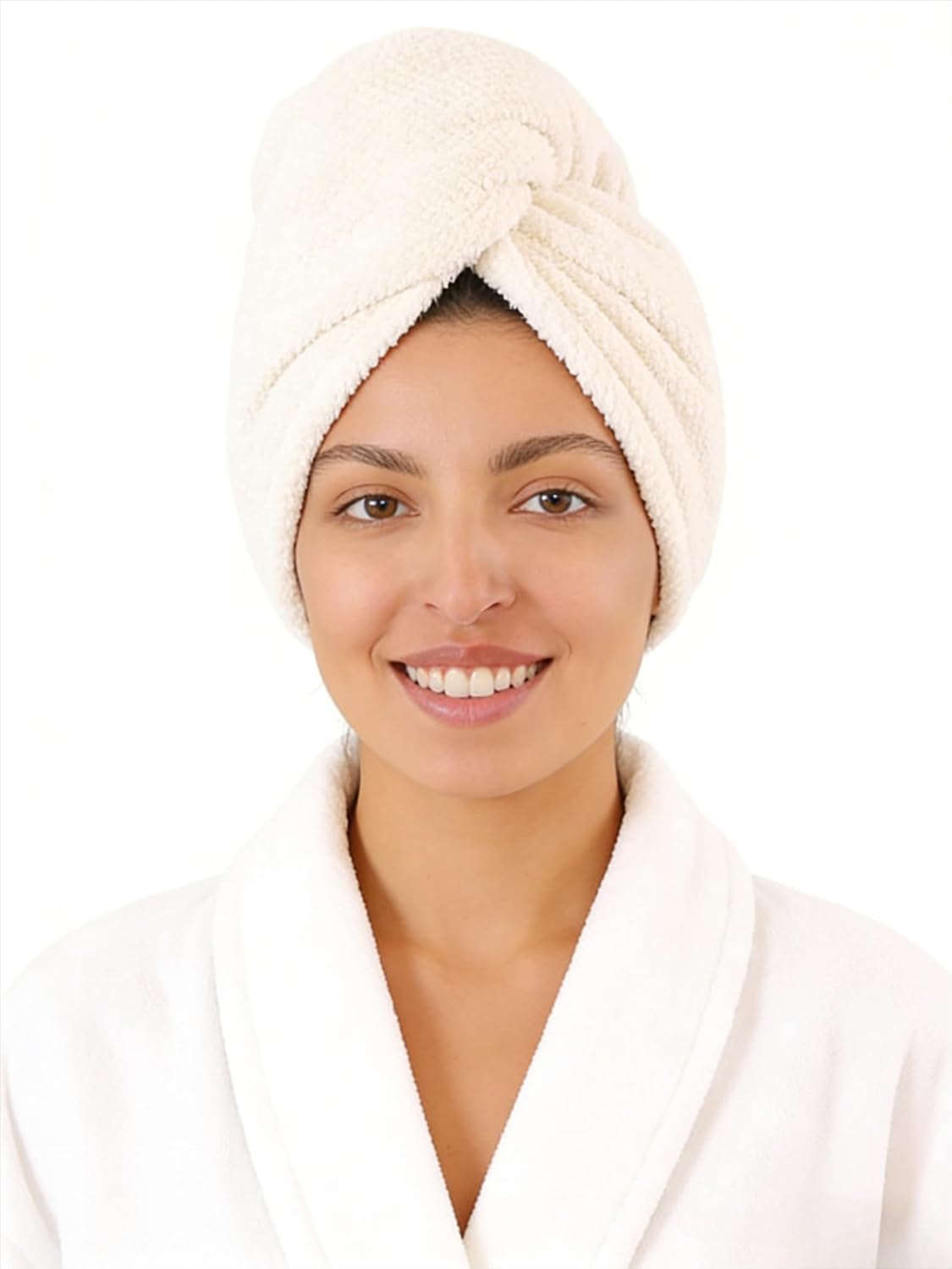 1 ensemble turban en microfibre pour séchage rapide pour cheveux normaux (blanc) - pokema1 ensemble turban en microfibre pour séchage rapide pour cheveux normaux (blanc)