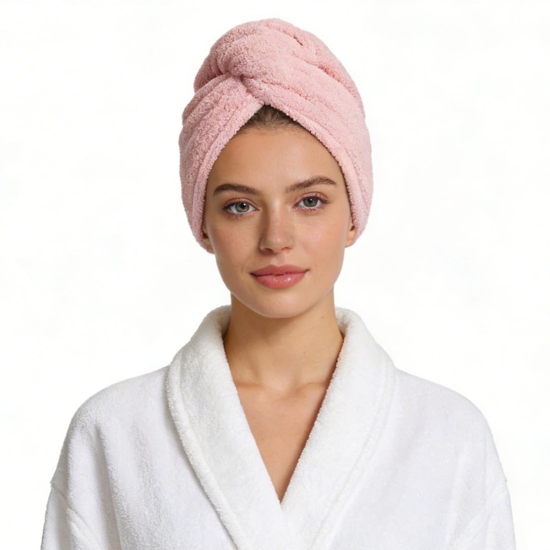 1 ensemble turban en microfibre pour séchage rapide pour cheveux normaux (blanc) - pokema1 ensemble turban en microfibre pour séchage rapide pour cheveux normaux (blanc)