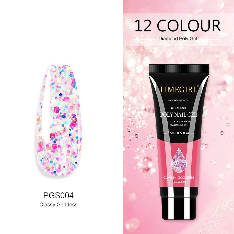 12 Color Nail Art Glitter Powder Extension Gel Nail Art Sequin Extension Gel Painless - pokemad7ec8662470186c9e47241d5013f732a