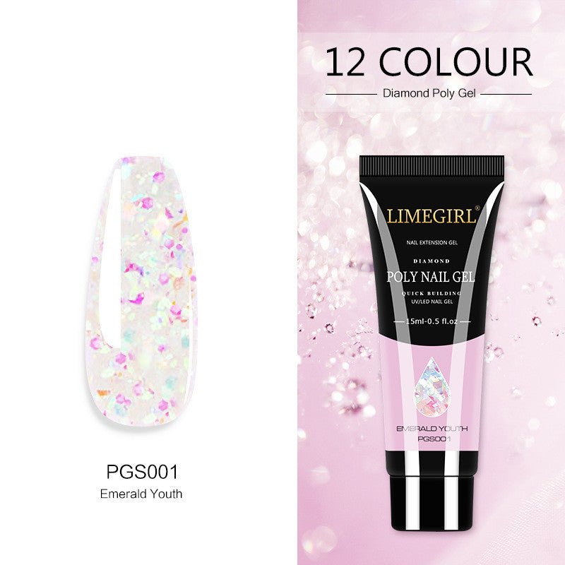 12 Color Nail Art Glitter Powder Extension Gel Nail Art Sequin Extension Gel Painless - pokema627de1c41d0a49938fac2d0ef95c6cc5