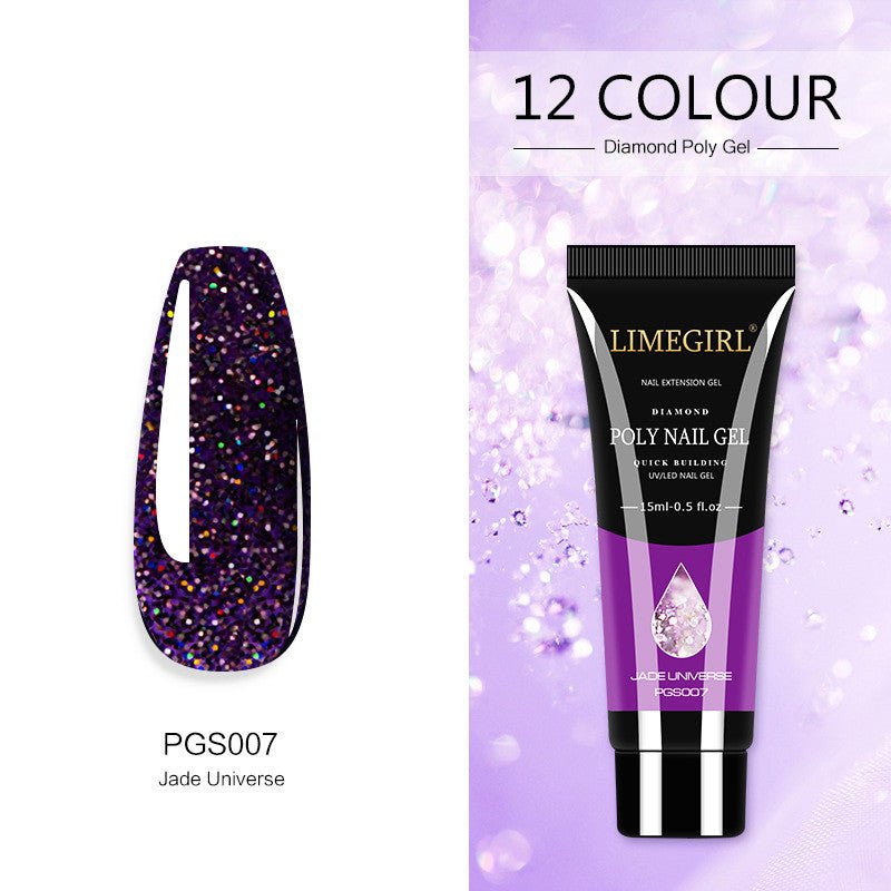 12 Color Nail Art Glitter Powder Extension Gel Nail Art Sequin Extension Gel Painless - pokemaf70526a2389f0c66026a9bfe5b19ef4c