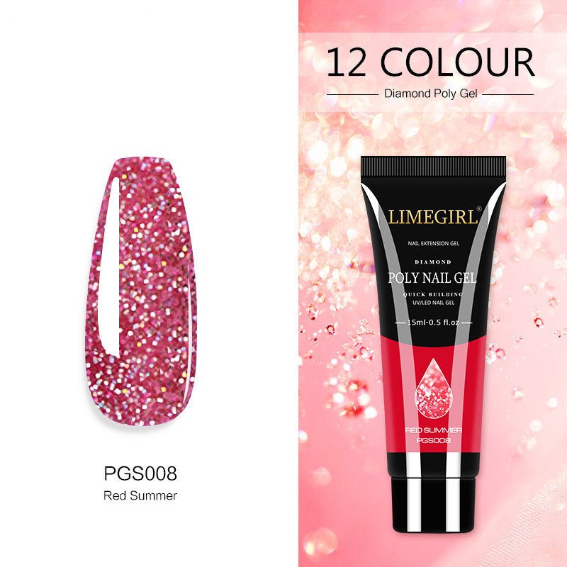 12 Color Nail Art Glitter Powder Extension Gel Nail Art Sequin Extension Gel Painless - pokema47598cb32d82a4a96c9a28d40184ee80