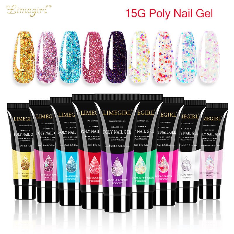 12 Color Nail Art Glitter Powder Extension Gel Nail Art Sequin Extension Gel Painless - pokemac129553b30d5e21ca1f2fe0cbc6b06f6