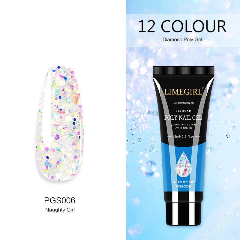 12 Color Nail Art Glitter Powder Extension Gel Nail Art Sequin Extension Gel Painless - pokema830a1aef9fed2ca25e53aadeab9d7fd3