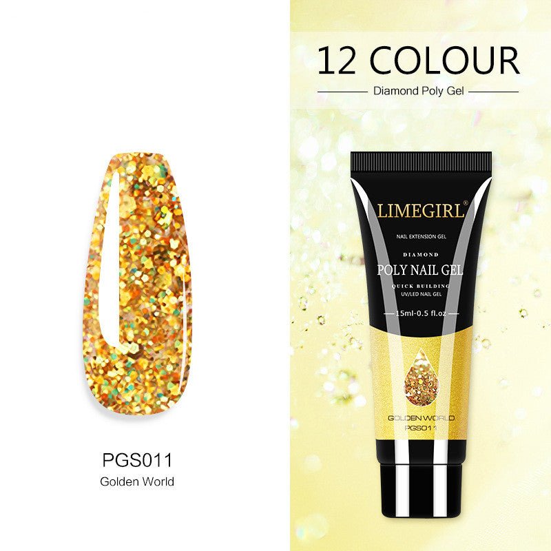 12 Color Nail Art Glitter Powder Extension Gel Nail Art Sequin Extension Gel Painless - pokemabb343f344e92f648c7574f3963ed50f8