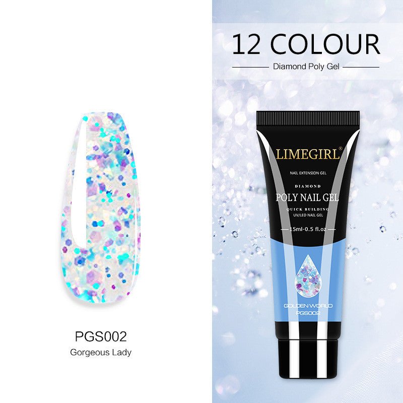 12 Color Nail Art Glitter Powder Extension Gel Nail Art Sequin Extension Gel Painless - pokema1cb283098294d2be99d1776e5dd4bd9e