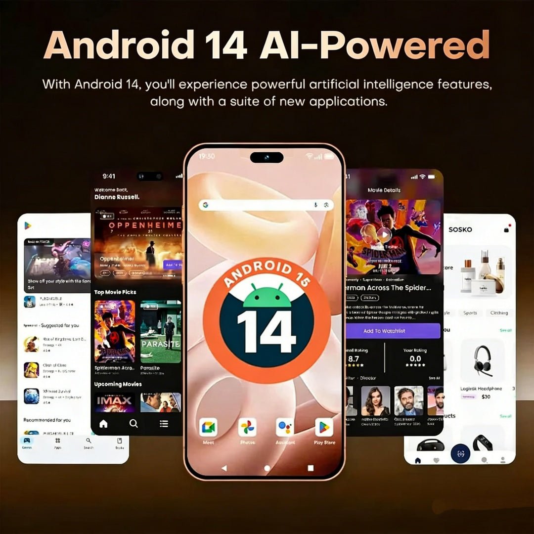 17 Mini Unlocked Phone,5.3in HD 4-128GB,5G Unlocked Phone,Android 14 Smartphone,5000mAh Battery-Dual SIM-Face High Quality - pokemac34aa60f14e2a853fdf8f32acdb10cd4