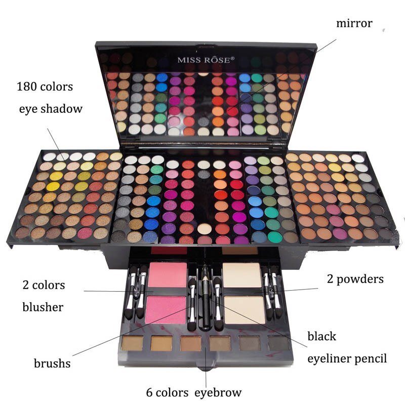 180 Colors Eyes Shadow Blush Set Personalized Piano-shaped Makeup Palette Box - pokema27280310be2d8e093260afab79ddd991