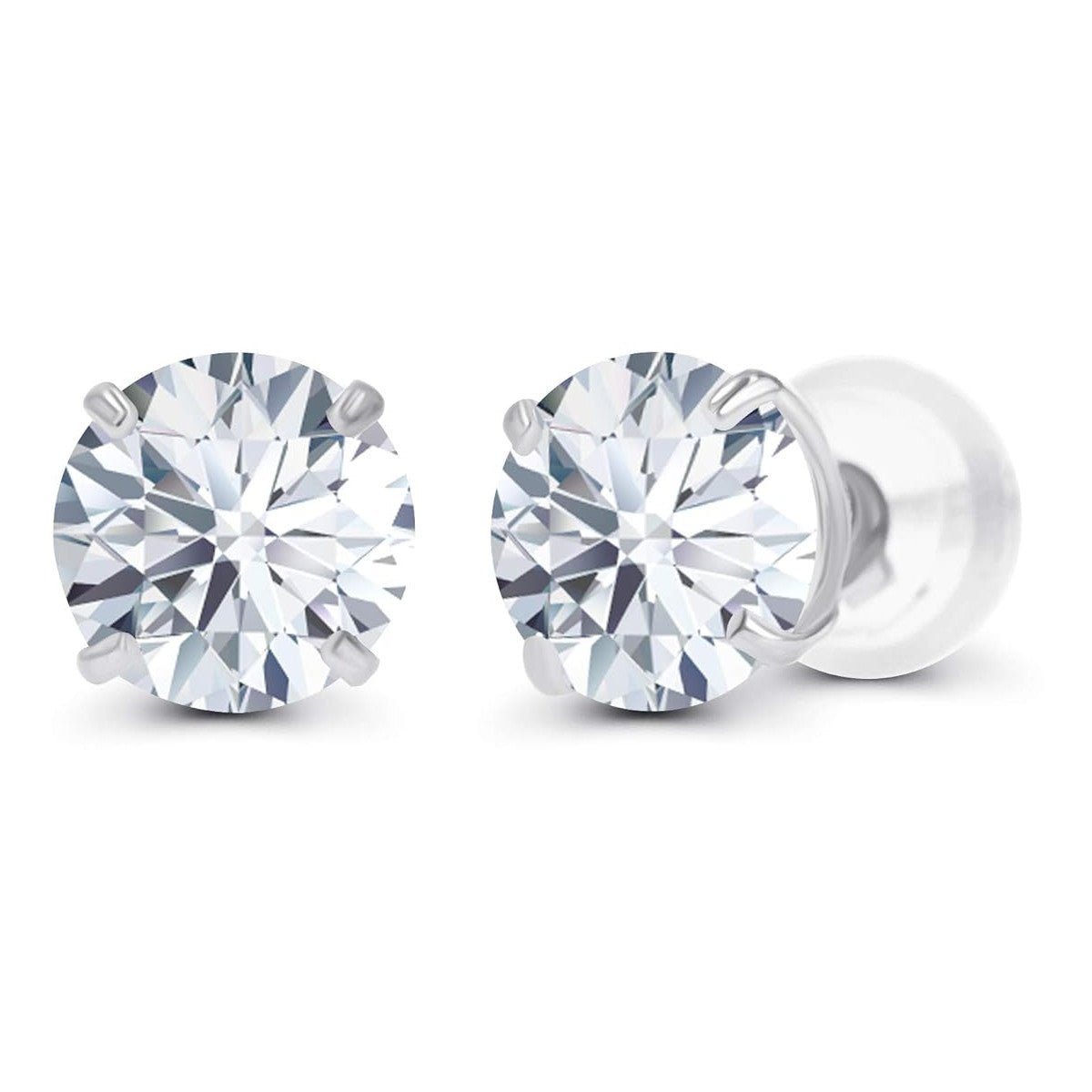 2.50 CTW AGI Certified Lab-Grown Diamond Stud Earrings in 14K White Gold – G Color, VS Clarity - pokema2.50 CTW AGI Certified Lab-Grown Diamond Stud Earrings in 14K White Gold – G Color, VS Clarity