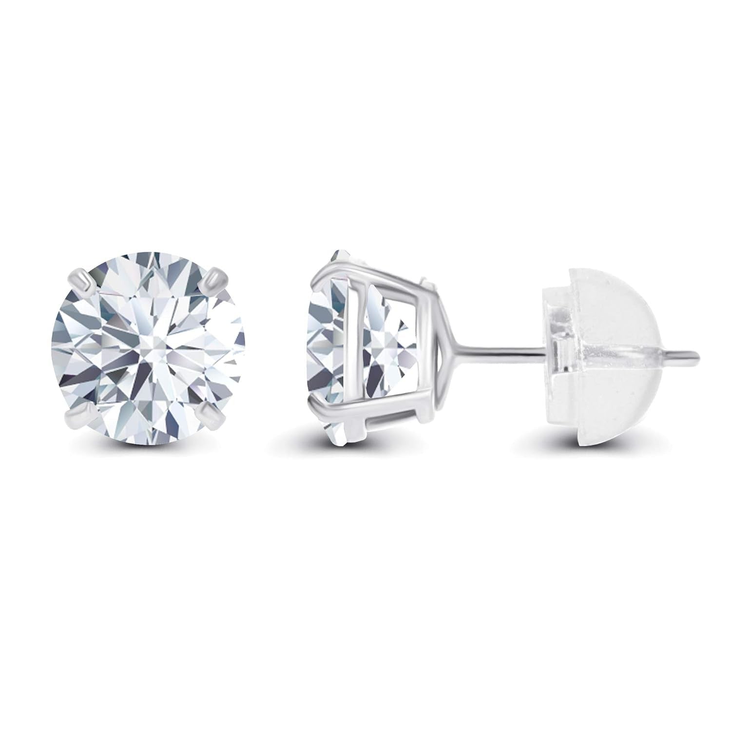 2.50 CTW AGI Certified Lab-Grown Diamond Stud Earrings in 14K White Gold – G Color, VS Clarity - pokema2.50 CTW AGI Certified Lab-Grown Diamond Stud Earrings in 14K White Gold – G Color, VS Clarity