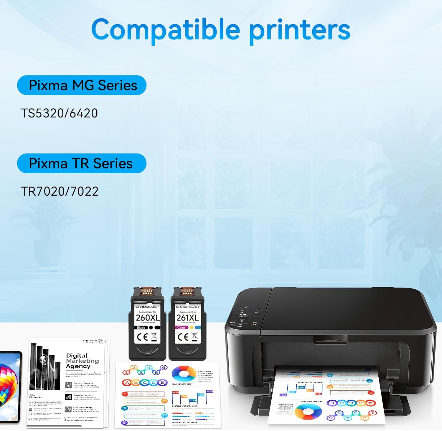 260 and 261 Ink Cartridges Replacement for Canon 260XL and 261XL Ink Cartridges Compatible for Canon TS6420a Ink Cartridges fit for TR7020a TR7020 TR7022a TR7022 TS6420a TS6420 TS6400 TS5320 (2 Pack) - pokema260 and 261 Ink Cartridges Replacement for Canon 260XL and 261XL Ink Cartridges Compatible for Canon TS6420a Ink Cartridges fit for TR7020a TR7020 TR7022a TR7022 TS6420a TS6420 TS6400 TS5320 (2 Pack)