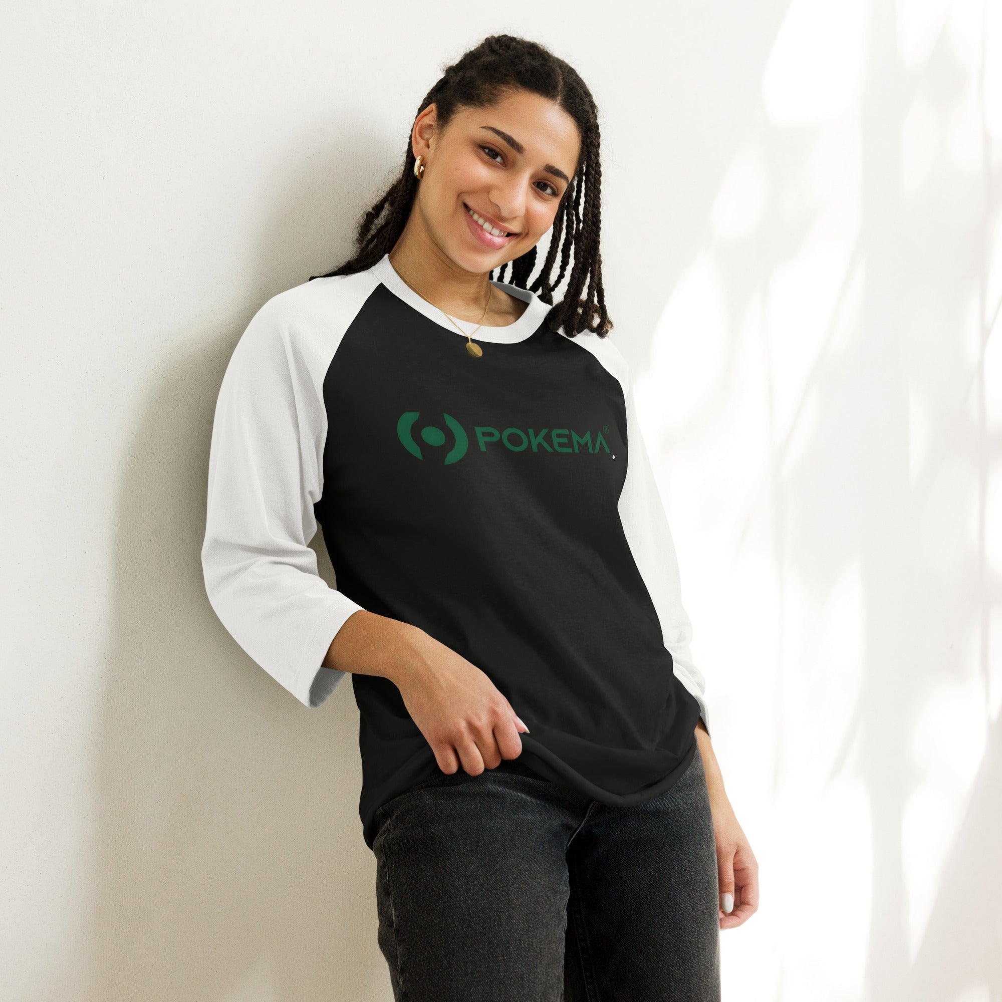 3/4 sleeve raglan shirt - pokemaProduct mockup