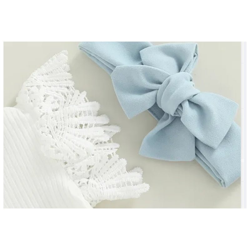3Pcs Infant Baby Girl Outfits,Summer Clothes Sets Ruffle Ribbed Romper - pokemac1ccfa305b2c3ff276623937b07a5f4e