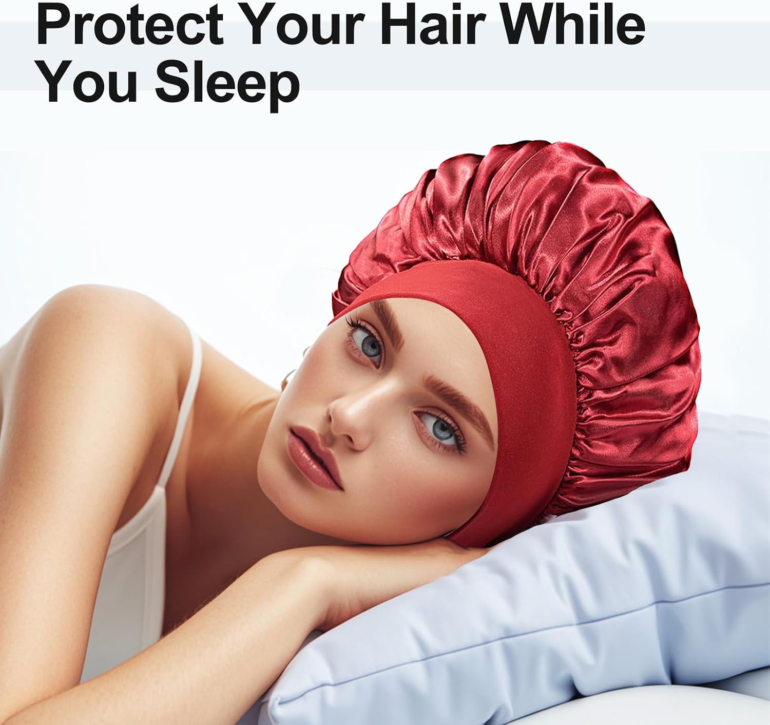 4 pièces de bonnet en satin, bonnet de cheveux en soie pour dormir, bonnet de sommeil élastique à large bande - pokema4 pièces de bonnet en satin, bonnet de cheveux en soie pour dormir, bonnet de sommeil élastique à large bande