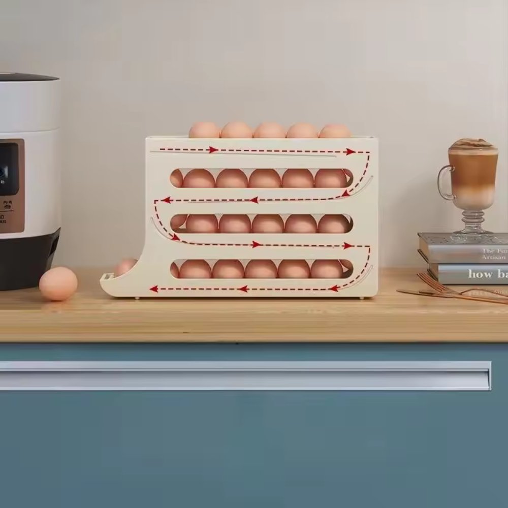 4-Tier Rolling Egg Dispenser - pokema4-Tier Rolling Egg Dispenser