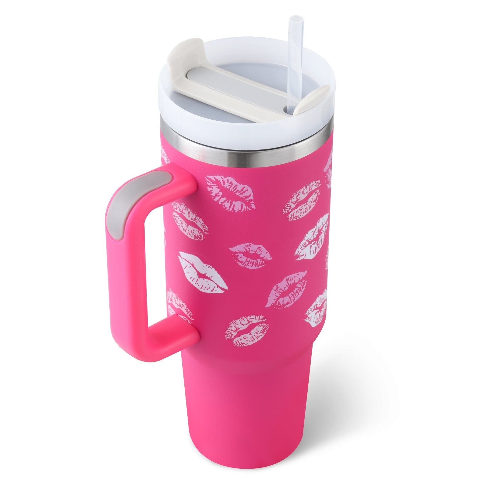 40 Oz Tumbler With Handle Straw Insulated, Stainless Steel Spill Proof Vacuum Coffee Cup Tumbler With Lid Tapered Mug Gifts For Valentine Lover Suitable For Car Gym Office Travel - pokema386a4efd4dfd1f6bf492f054fa26766c