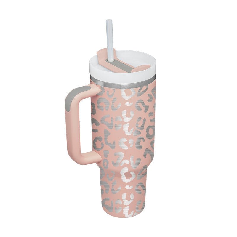 40 Oz Tumbler With Handle Straw Insulated, Stainless Steel Spill Proof Vacuum Coffee Cup Tumbler With Lid Tapered Mug Gifts For Valentine Lover Suitable For Car Gym Office Travel - pokemaf9dd02db061ecbeb5466d8e92aaa834b