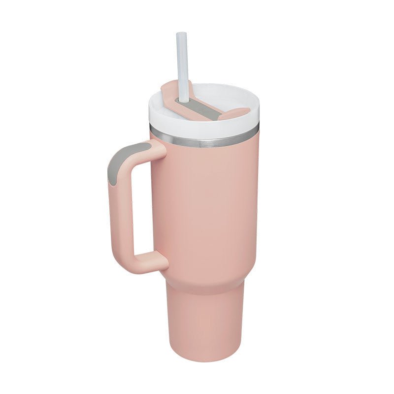 40 Oz Tumbler With Handle Straw Insulated, Stainless Steel Spill Proof Vacuum Coffee Cup Tumbler With Lid Tapered Mug Gifts For Valentine Lover Suitable For Car Gym Office Travel - pokemabb3b4736634879473c89aa6273977d4a