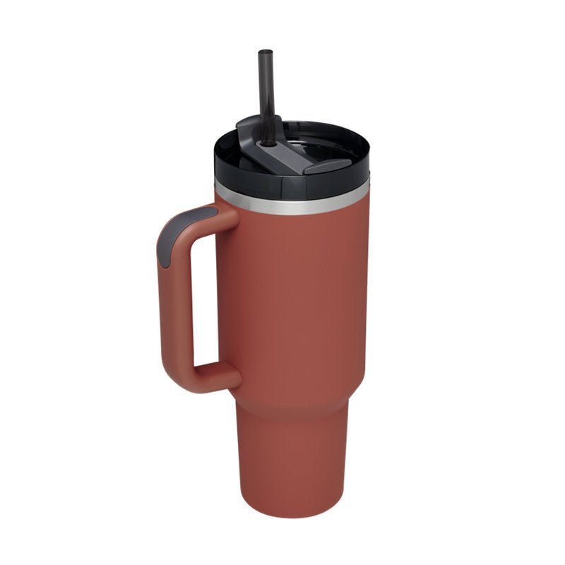 40 Oz Tumbler With Handle Straw Insulated, Stainless Steel Spill Proof Vacuum Coffee Cup Tumbler With Lid Tapered Mug Gifts For Valentine Lover Suitable For Car Gym Office Travel - pokema9058ca9e74ec77237dabc8f7e365ef7c
