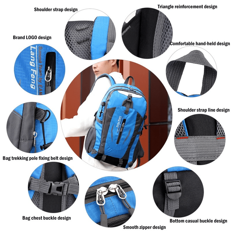 40L Men Women Travel Backpack Rucksack Camping Laptop Hiking School Book Bag USA - pokema40L Men Women Travel Backpack Rucksack Camping Laptop Hiking School Book Bag USA