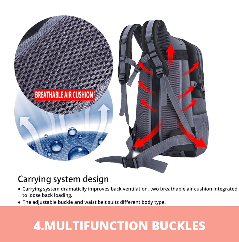 40L Men Women Travel Backpack Rucksack Camping Laptop Hiking School Book Bag USA - pokema40L Men Women Travel Backpack Rucksack Camping Laptop Hiking School Book Bag USA