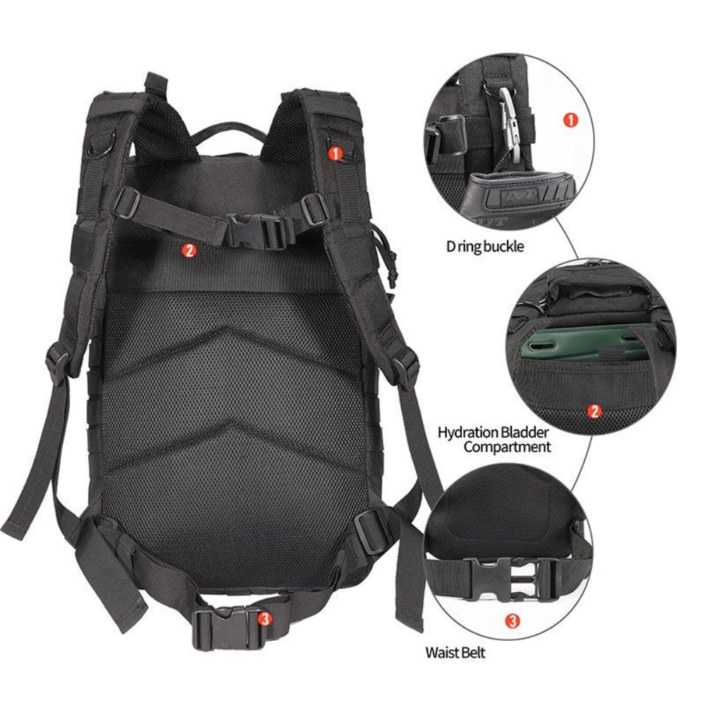 42L Tactical Backpack Bag with USA Patch - pokema42L Tactical Backpack Bag with USA Patch