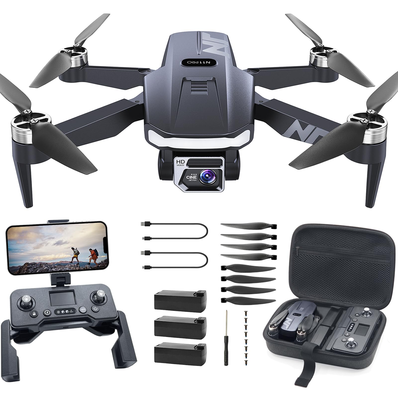 4K GPS Drone with Camera for Adults, 90 Min 3 Battery Long Flight Time | Auto Return, Follow Me, Long Control Range, Brushless Motor, 5G FPV RC Quadcopter for Beginners - pokema4K GPS Drone with Camera for Adults, 90 Min 3 Battery Long Flight Time | Auto Return, Follow Me, Long Control Range, Brushless Motor, 5G FPV RC Quadcopter for Beginners