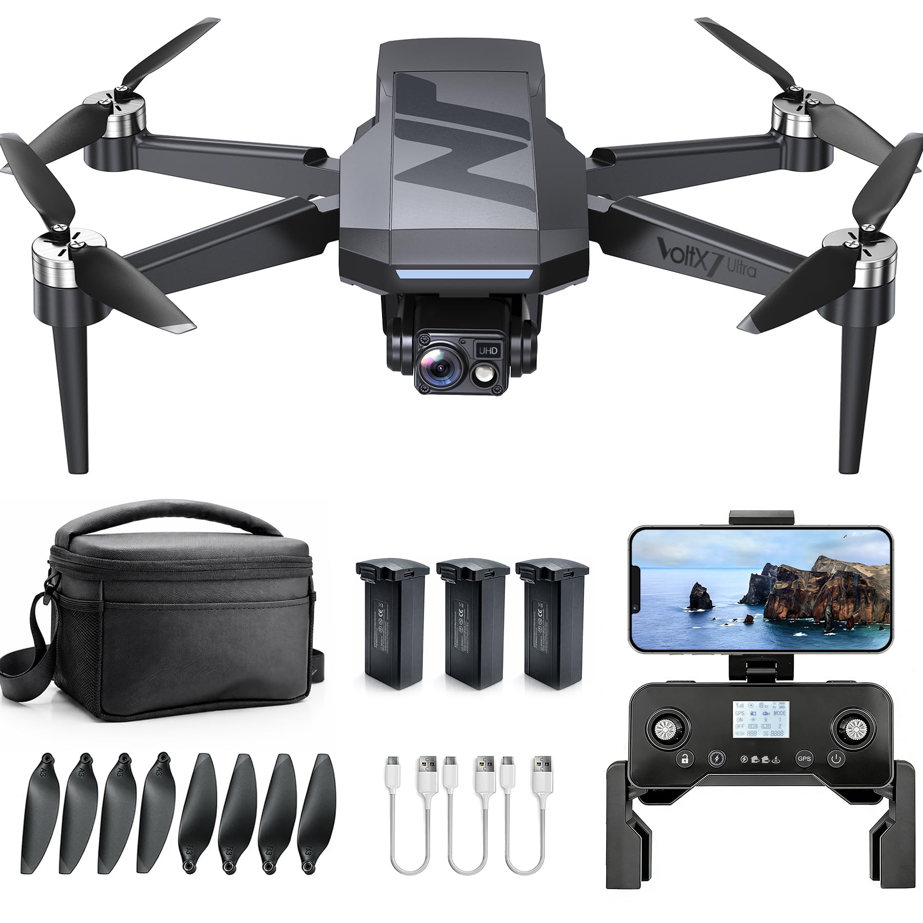 4K GPS Drone with Camera for Adults, 90 Min 3 Battery Long Flight Time | Auto Return, Follow Me, Long Control Range, Brushless Motor, 5G FPV RC Quadcopter for Beginners - pokema4K GPS Drone with Camera for Adults, 90 Min 3 Battery Long Flight Time | Auto Return, Follow Me, Long Control Range, Brushless Motor, 5G FPV RC Quadcopter for Beginners