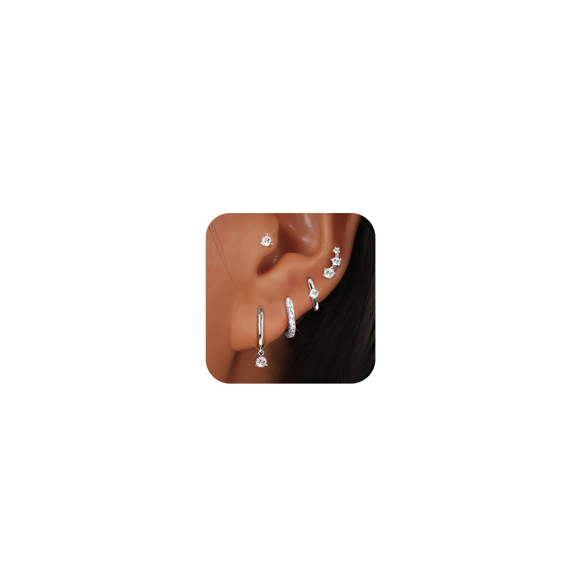 Boucles d’oreilles créoles pendantes et délicates en plaqué or 14 carats, bijoux pour divers types de piercings à superposer pour femmes