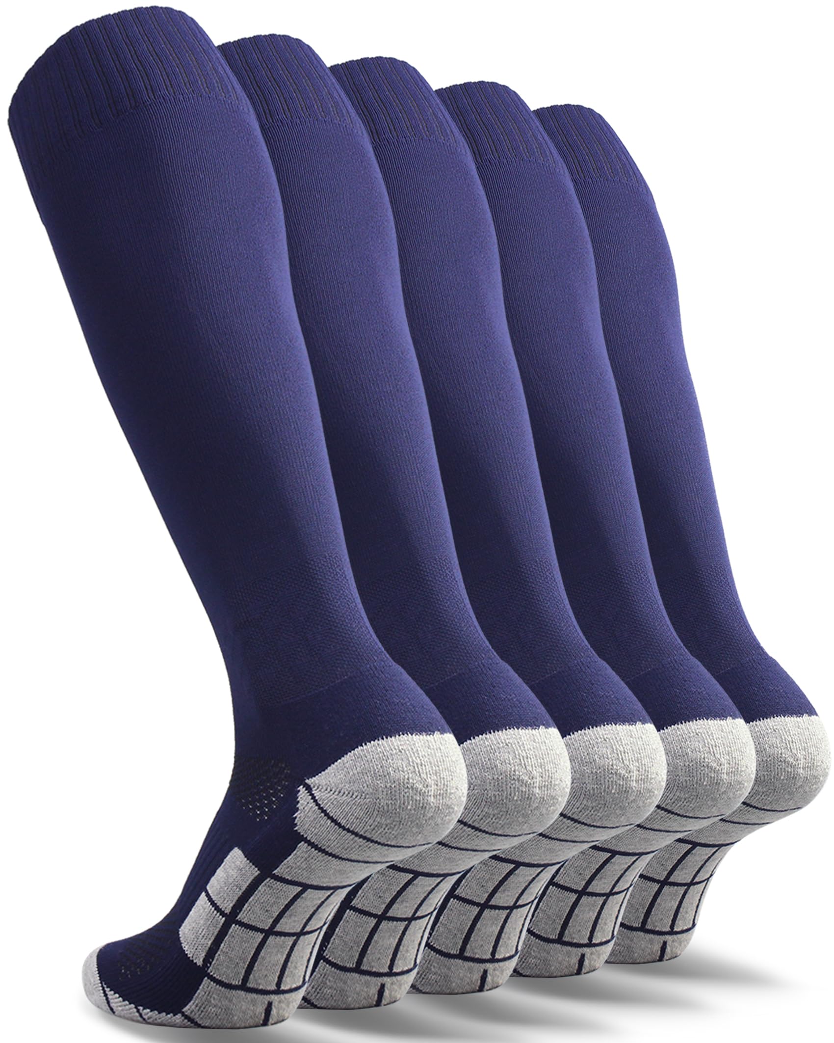 CWVLC Soccer Socks (3/5 pairs) Team Sport Knee High Socks for Adult Youth Kids