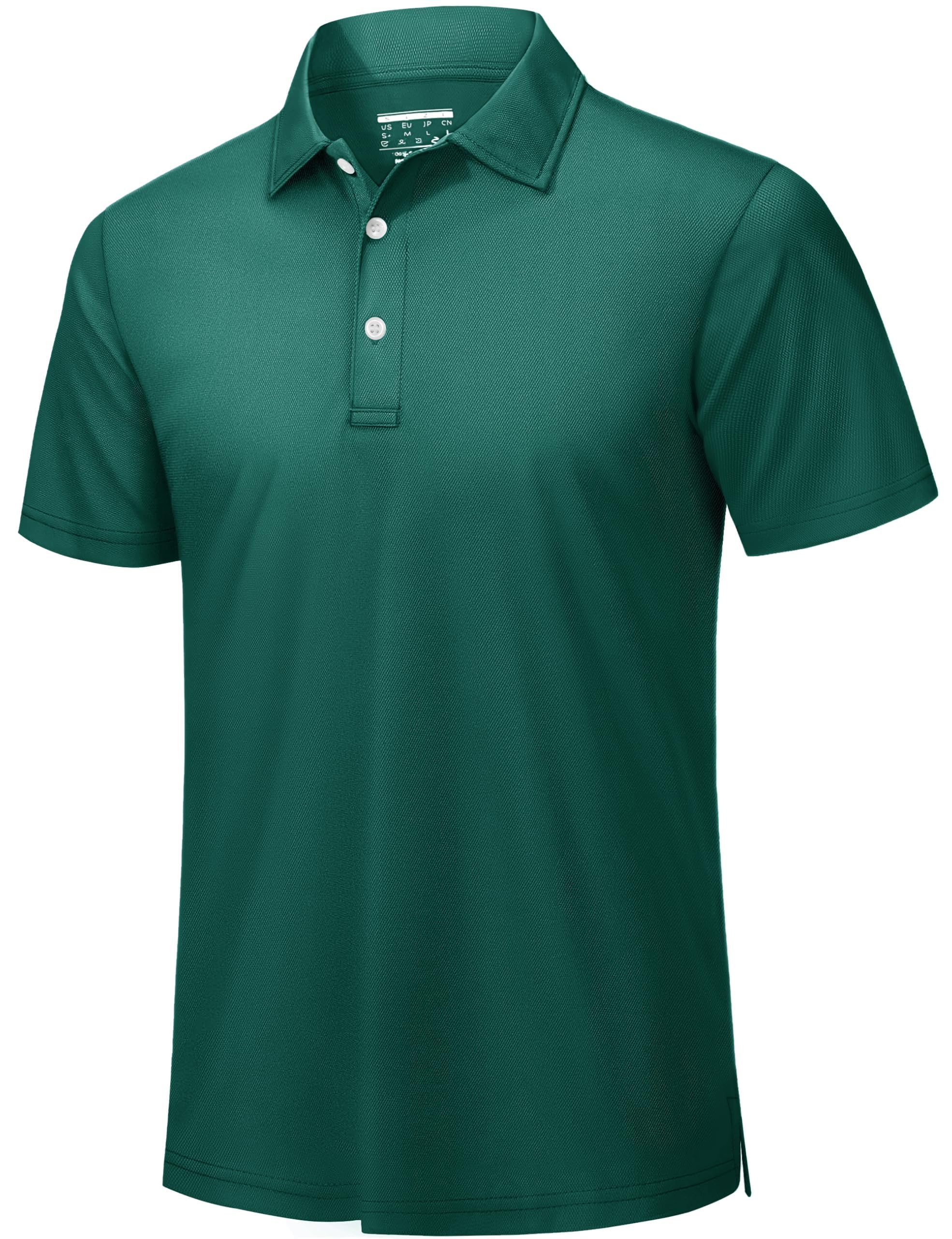TACVASEN Mens Golf Polo Shirts Dry Fit Short Sleeve Collared Polos Performance Lightweight Casual Active Work T Shirts