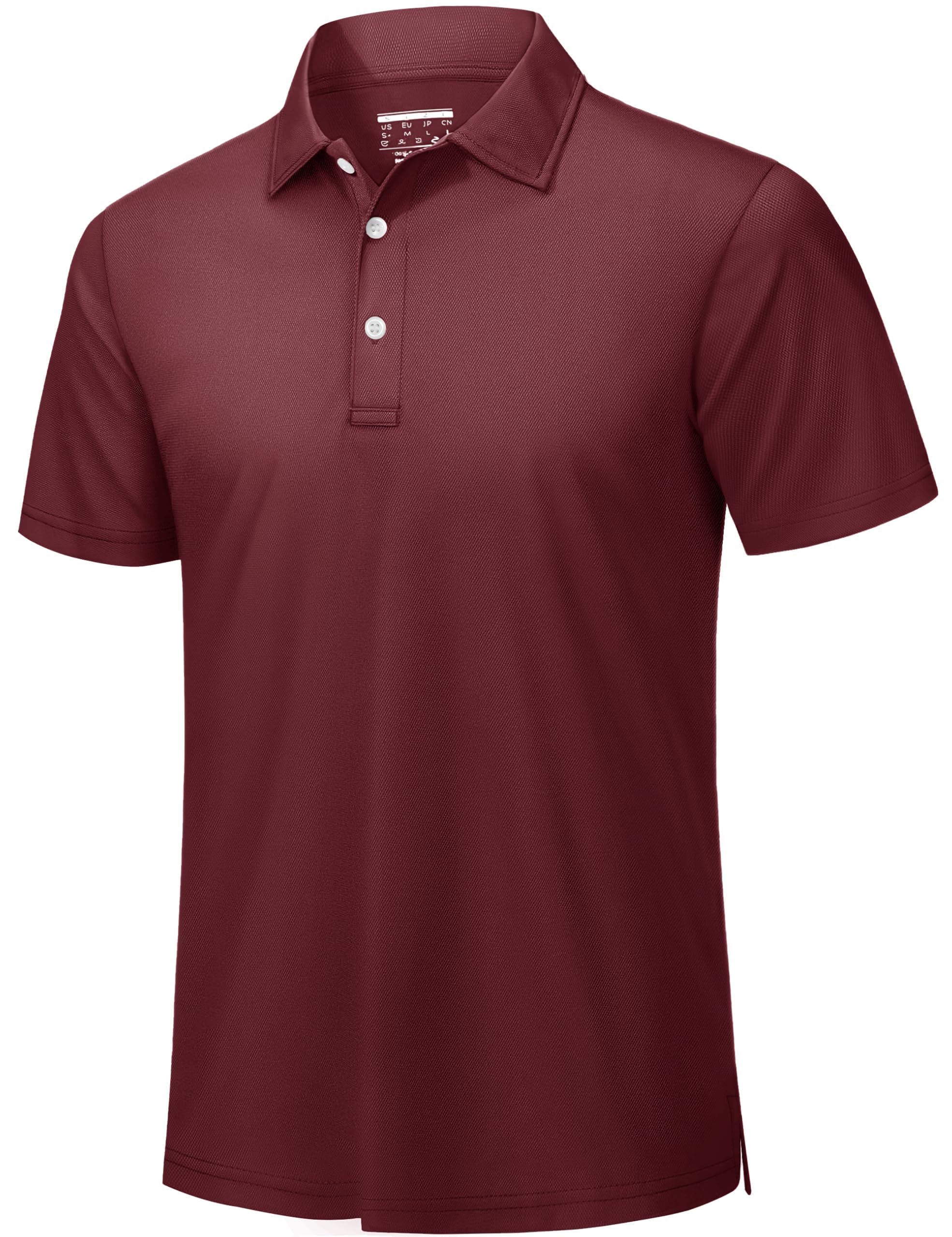 TACVASEN Mens Golf Polo Shirts Dry Fit Short Sleeve Collared Polos Performance Lightweight Casual Active Work T Shirts