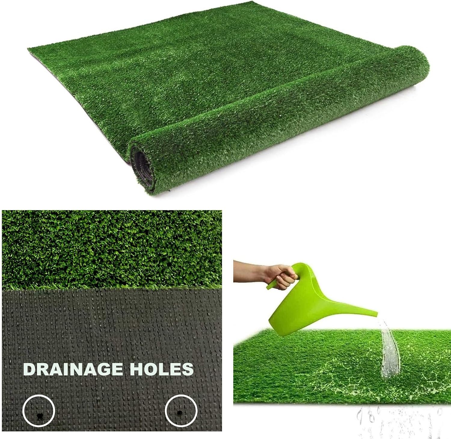 Artificial Grass Low Pile Height Synthetic Lawn Outdoor Faux Grass Rug for Patio 5FTX10FT Astro Turf Grass Roll Carpet Rug Indoor for Bedroom Fake Grass Rug for Pets