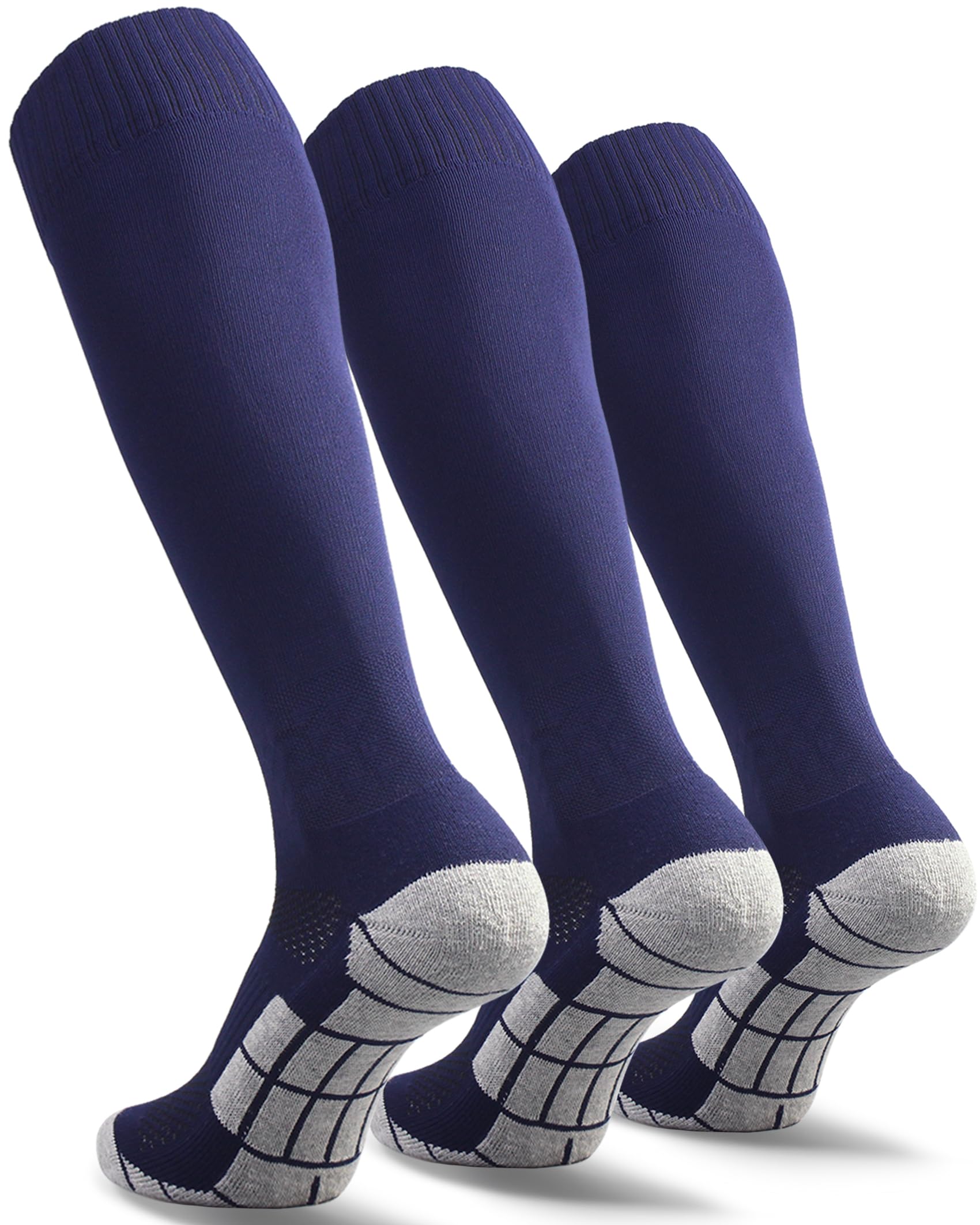 CWVLC Soccer Socks (3/5 pairs) Team Sport Knee High Socks for Adult Youth Kids