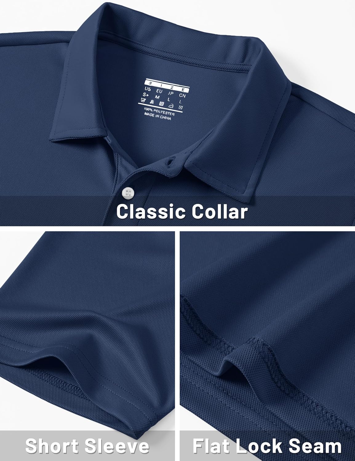 TACVASEN Mens Golf Polo Shirts Dry Fit Short Sleeve Collared Polos Performance Lightweight Casual Active Work T Shirts
