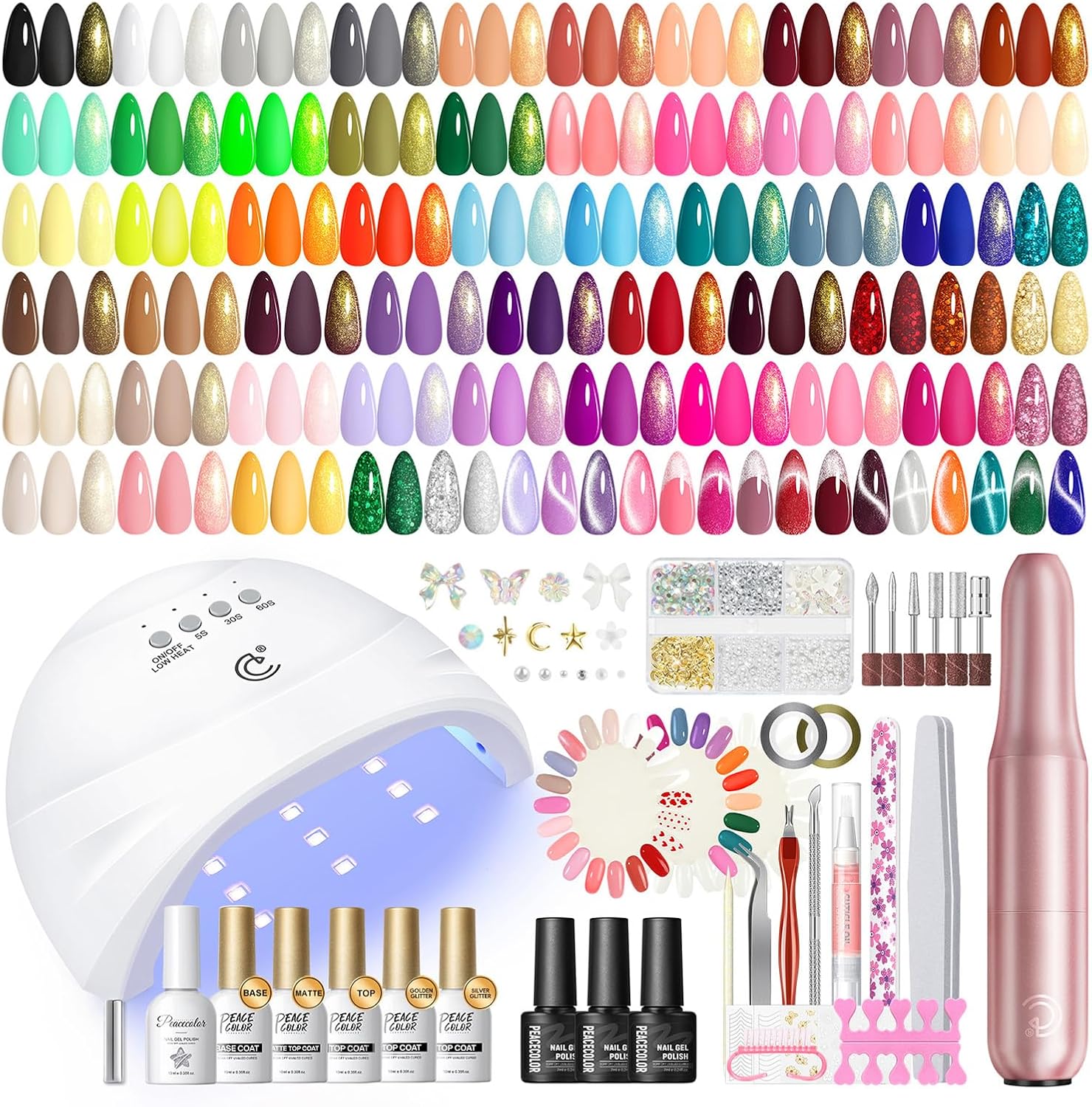 83 PCS Gel Nail Polish Kit with Drill U V Light, 56 Colors Gel Polish Nail Kit All Seasons Colors with Cat Eye Nail Polish Matte/Glossy Glitter Base Top Coat Manicure Tools Gifts for Women - pokema83 PCS Gel Nail Polish Kit with Drill U V Light, 56 Colors Gel Polish Nail Kit All Seasons Colors with Cat Eye Nail Polish Matte/Glossy Glitter Base Top Coat Manicure Tools Gifts for Women