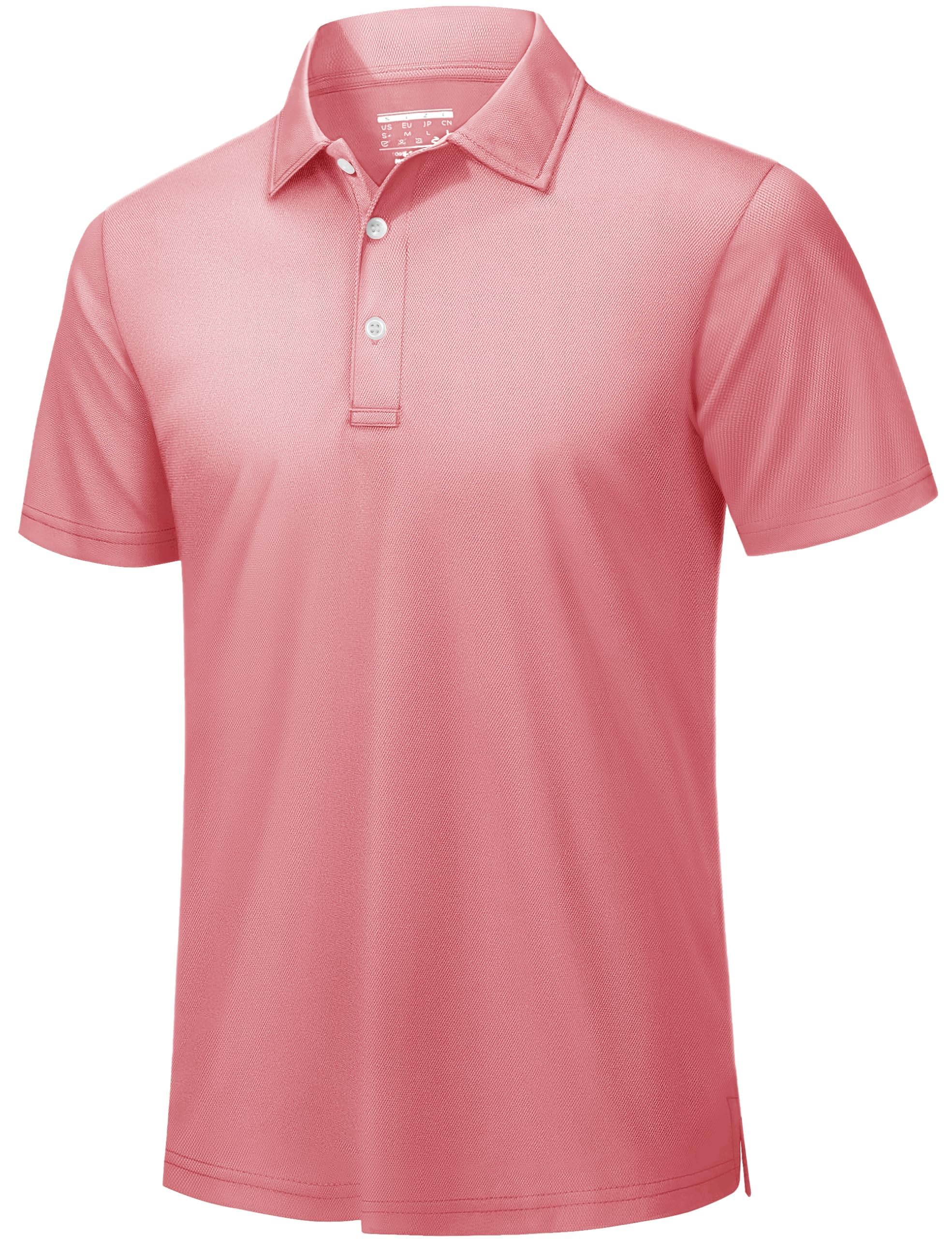 TACVASEN Mens Golf Polo Shirts Dry Fit Short Sleeve Collared Polos Performance Lightweight Casual Active Work T Shirts