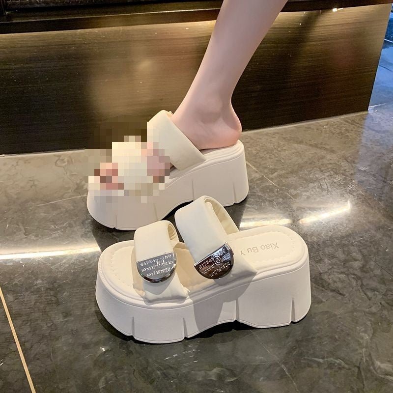 9cm-height-increasing Thick-soled Slippers For Women - pokemab9d3247c34f79c76026c8314ac61f71c