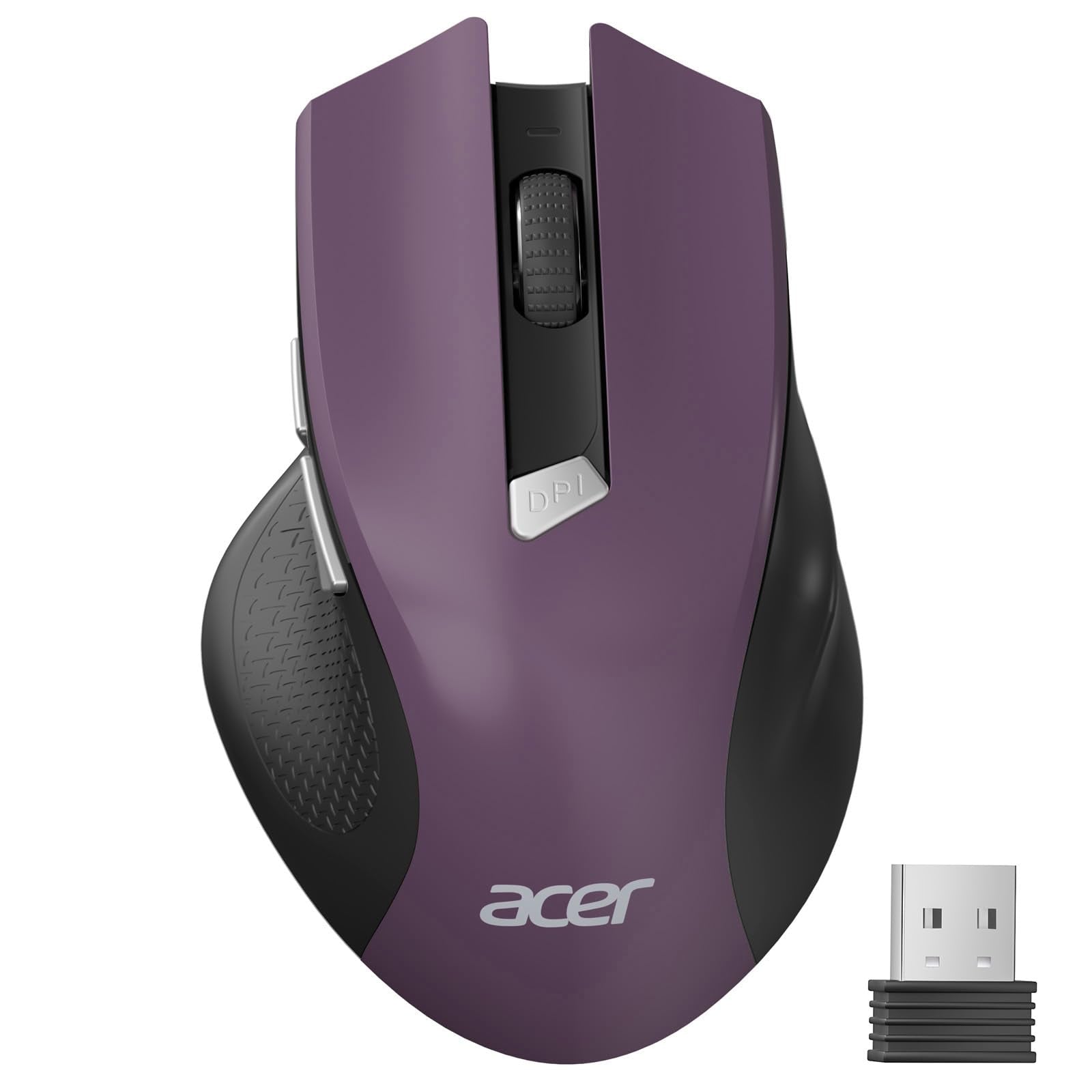 Acer Wireless Mouse for Laptop, 2.4GHz USB Mice with USB-A Receiver | Office Computer Mouse Wireless wtih 3 Adjustable DPI, 6 Buttons, Medium to Large Sized Hands for PC, Laptop, Desktop - pokemaAcer Wireless Mouse for Laptop, 2.4GHz USB Mice with USB-A Receiver | Office Computer Mouse Wireless wtih 3 Adjustable DPI, 6 Buttons, Medium to Large Sized Hands for PC, Laptop, Desktop
