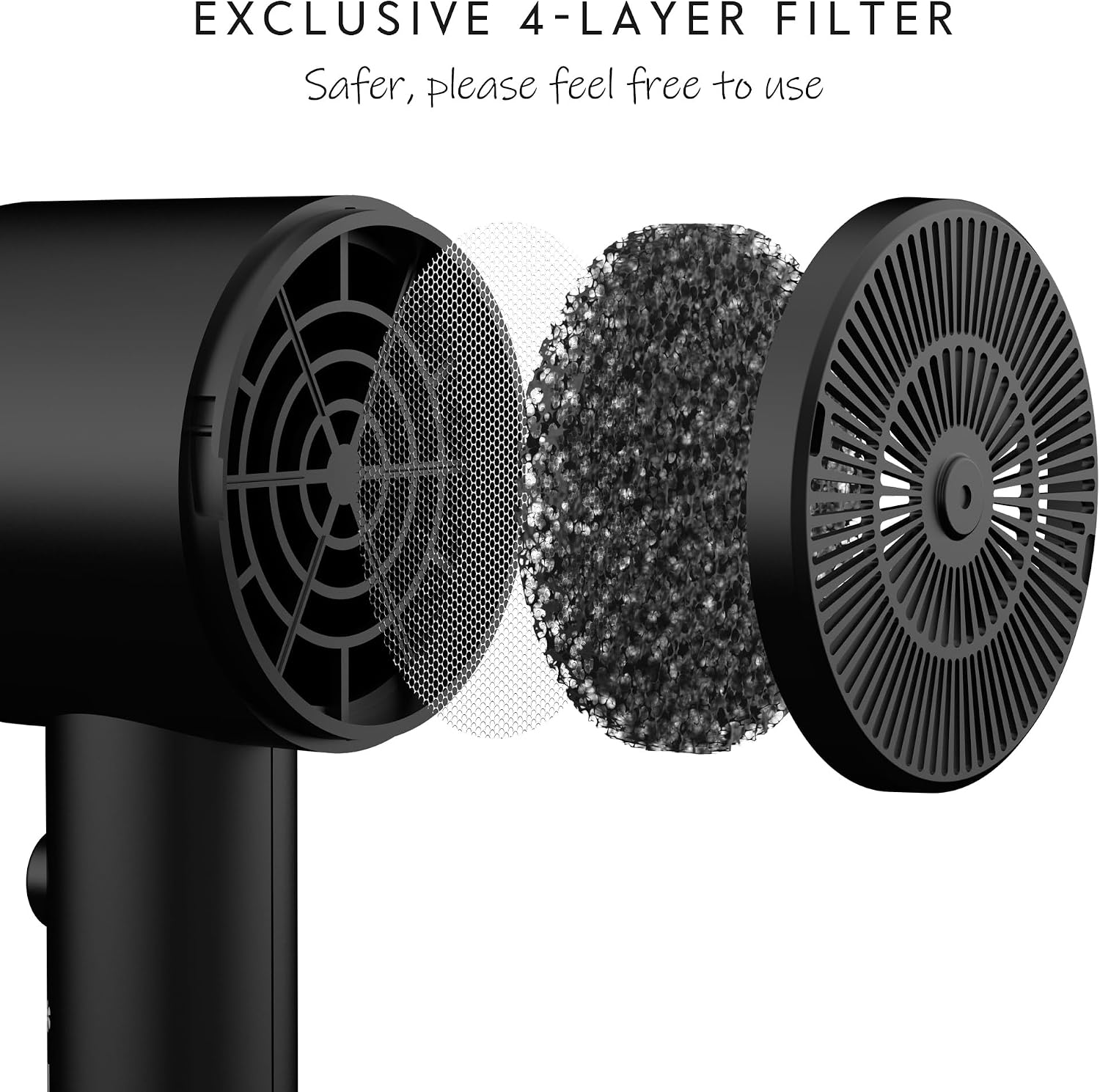 AINA Diffuser Hair Dryer Full-Featured Blow Dryer 110V/1600W(Vader Black) | 3 Heat/2 Speed|Cold shut button|Lightweight|Compact Size|High Temp|Low Airflow|Same Results|Less Expense - pokemaAINA Diffuser Hair Dryer Full-Featured Blow Dryer 110V/1600W(Vader Black) | 3 Heat/2 Speed|Cold shut button|Lightweight|Compact Size|High Temp|Low Airflow|Same Results|Less Expense