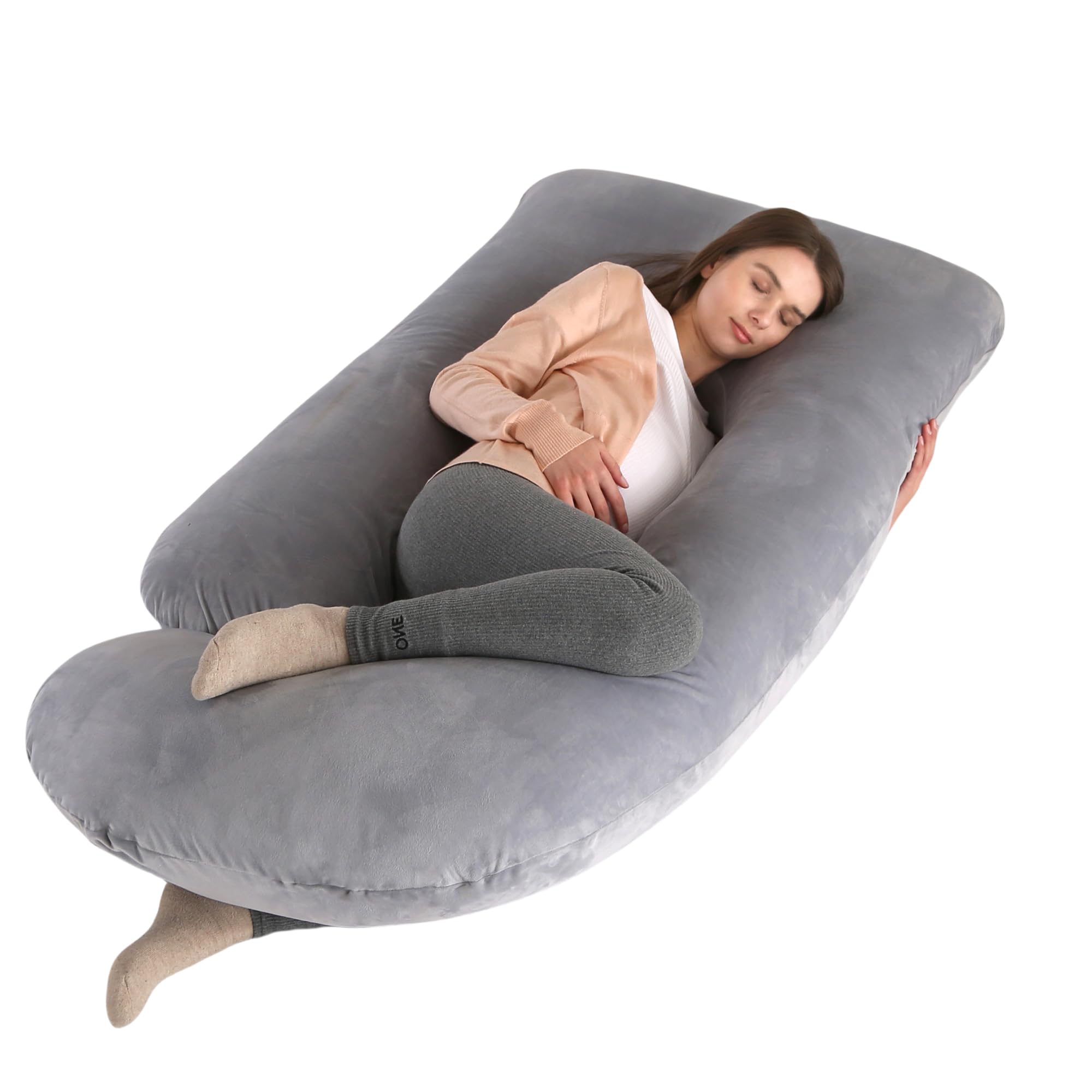 ALLOPERA Pregnancy Pillow, Full Body 57 Inch Maternity Pillow with Removable Washable Cover - Sleep Support for Legs, Back, Neck, Shoulder, HIPS, Belly for Pregnent Women, Velvet Cover (Black) - pokemaALLOPERA Pregnancy Pillow, Full Body 57 Inch Maternity Pillow with Removable Washable Cover - Sleep Support for Legs, Back, Neck, Shoulder, HIPS, Belly for Pregnent Women, Velvet Cover (Black)