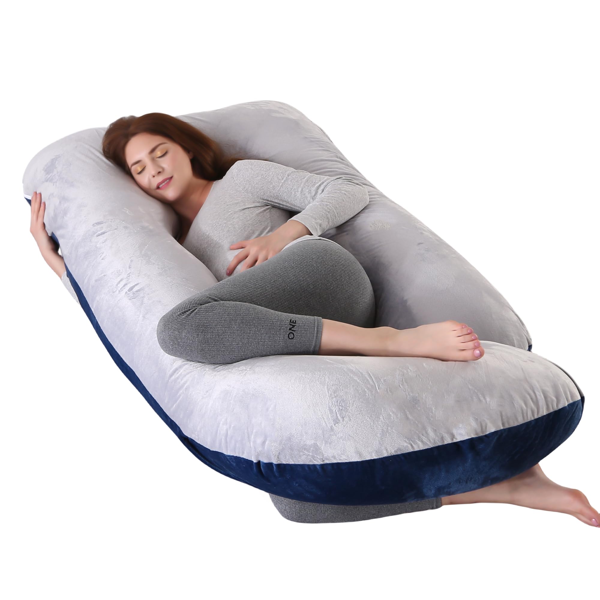 ALLOPERA Pregnancy Pillow, Full Body 57 Inch Maternity Pillow with Removable Washable Cover - Sleep Support for Legs, Back, Neck, Shoulder, HIPS, Belly for Pregnent Women, Velvet Cover (Black) - pokemaALLOPERA Pregnancy Pillow, Full Body 57 Inch Maternity Pillow with Removable Washable Cover - Sleep Support for Legs, Back, Neck, Shoulder, HIPS, Belly for Pregnent Women, Velvet Cover (Black)