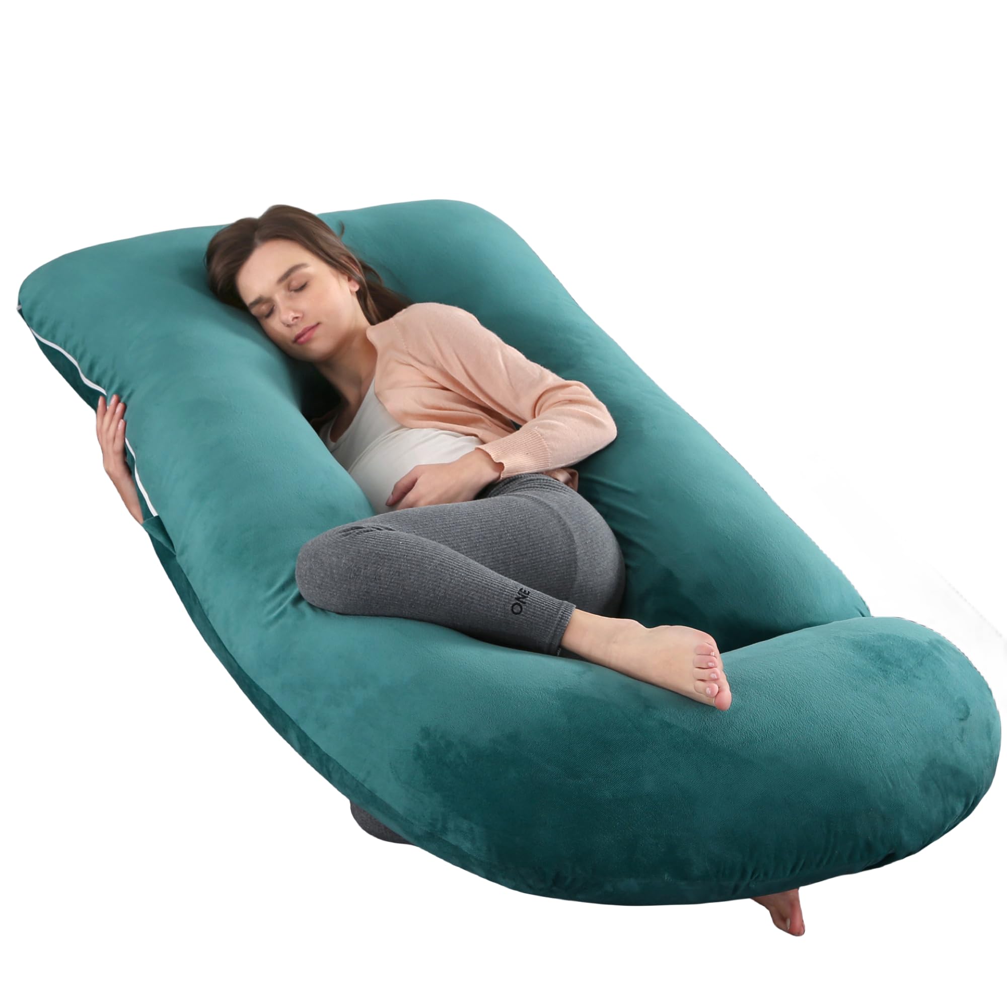 ALLOPERA Pregnancy Pillow, Full Body 57 Inch Maternity Pillow with Removable Washable Cover - Sleep Support for Legs, Back, Neck, Shoulder, HIPS, Belly for Pregnent Women, Velvet Cover (Black) - pokemaALLOPERA Pregnancy Pillow, Full Body 57 Inch Maternity Pillow with Removable Washable Cover - Sleep Support for Legs, Back, Neck, Shoulder, HIPS, Belly for Pregnent Women, Velvet Cover (Black)