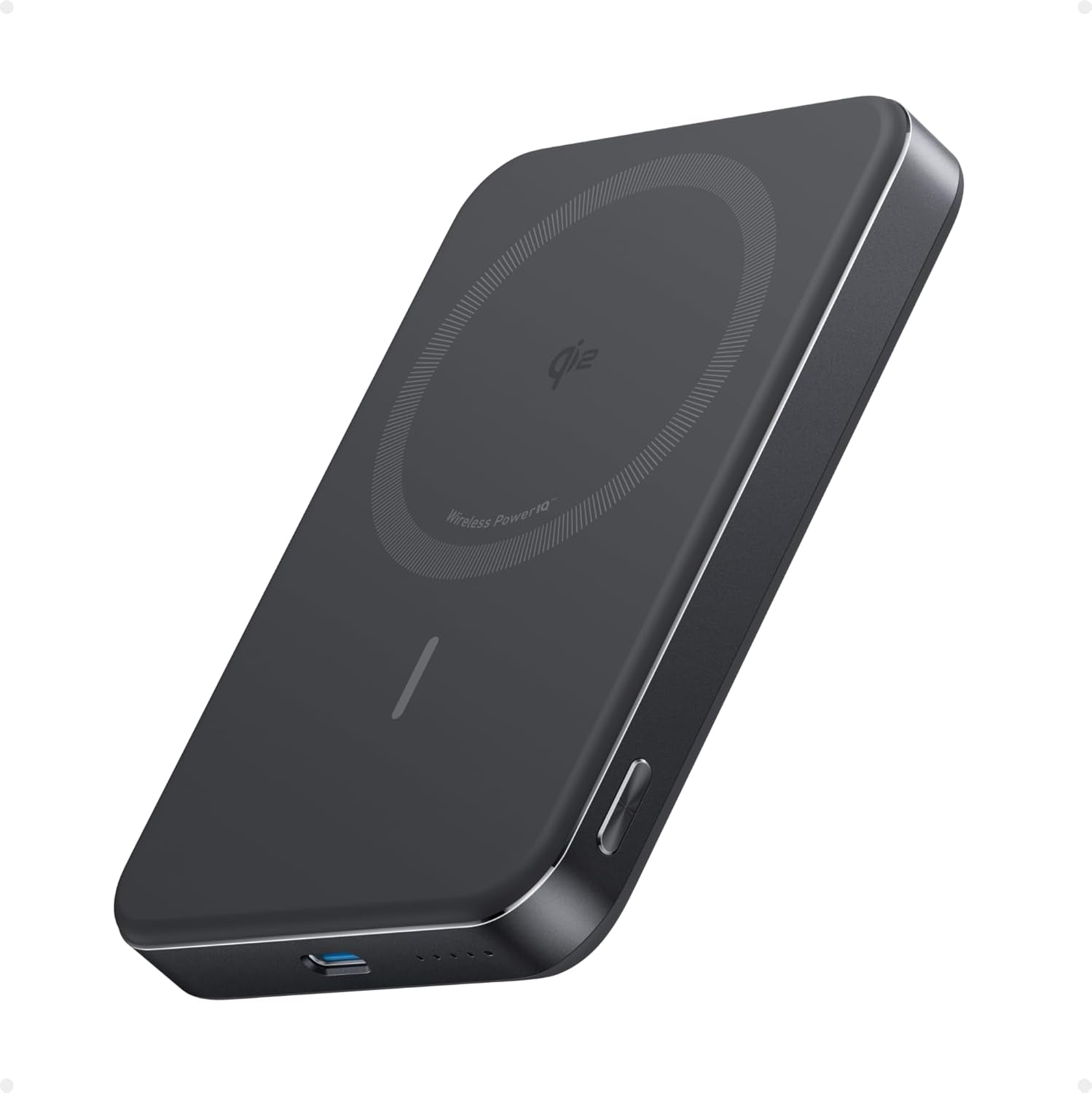 Anker MagGo Power Bank, Ultra-Slim 10,000mAh Magnetic Battery Pack, Qi2 Certified 15W Ultra-Fast MagSafe Compatible Portable Charger, Ergonomic Design, for iPhone17/16/15/14 Series, and More - pokemaAnker MagGo Power Bank, Ultra-Slim 10,000mAh Magnetic Battery Pack, Qi2 Certified 15W Ultra-Fast MagSafe Compatible Portable Charger, Ergonomic Design, for iPhone17/16/15/14 Series, and More