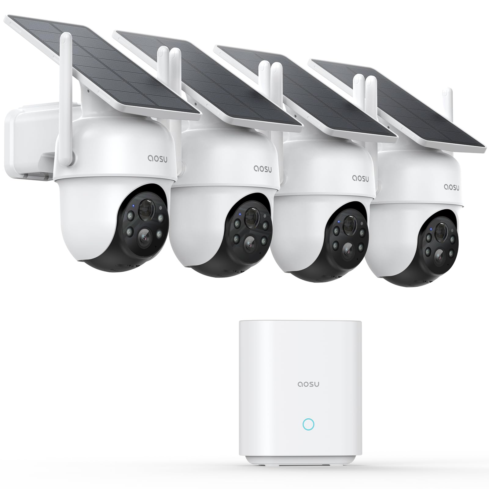 AOSU Security Cameras Outdoor Wireless, 2 Cam-Kit, No Subscription Required, Solar-Powered, Home Security Cameras System with 360° Pan & Tilt, Auto Tracking, 2K Color Night Vision, Easy Setup - pokemaAOSU Security Cameras Outdoor Wireless, 2 Cam-Kit, No Subscription Required, Solar-Powered, Home Security Cameras System with 360° Pan & Tilt, Auto Tracking, 2K Color Night Vision, Easy Setup