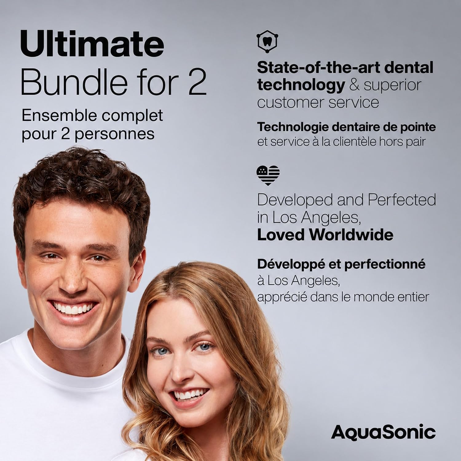 Aquasonic - Duo Dual Handle Ultra Whitening 40,000 VPM Toothbrush | Wireless Charging Electric ToothBrush - 3 Modes with Smart Timers - 10 Dupont Brush Heads & 2 Travel Cases Included - pokemaAquasonic - Duo Dual Handle Ultra Whitening 40,000 VPM Toothbrush | Wireless Charging Electric ToothBrush - 3 Modes with Smart Timers - 10 Dupont Brush Heads & 2 Travel Cases Included