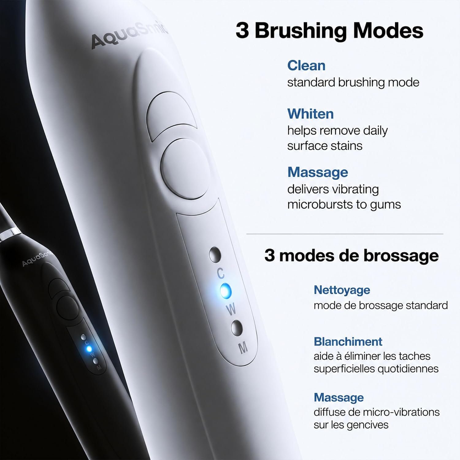 Aquasonic - Duo Dual Handle Ultra Whitening 40,000 VPM Toothbrush | Wireless Charging Electric ToothBrush - 3 Modes with Smart Timers - 10 Dupont Brush Heads & 2 Travel Cases Included - pokemaAquasonic - Duo Dual Handle Ultra Whitening 40,000 VPM Toothbrush | Wireless Charging Electric ToothBrush - 3 Modes with Smart Timers - 10 Dupont Brush Heads & 2 Travel Cases Included