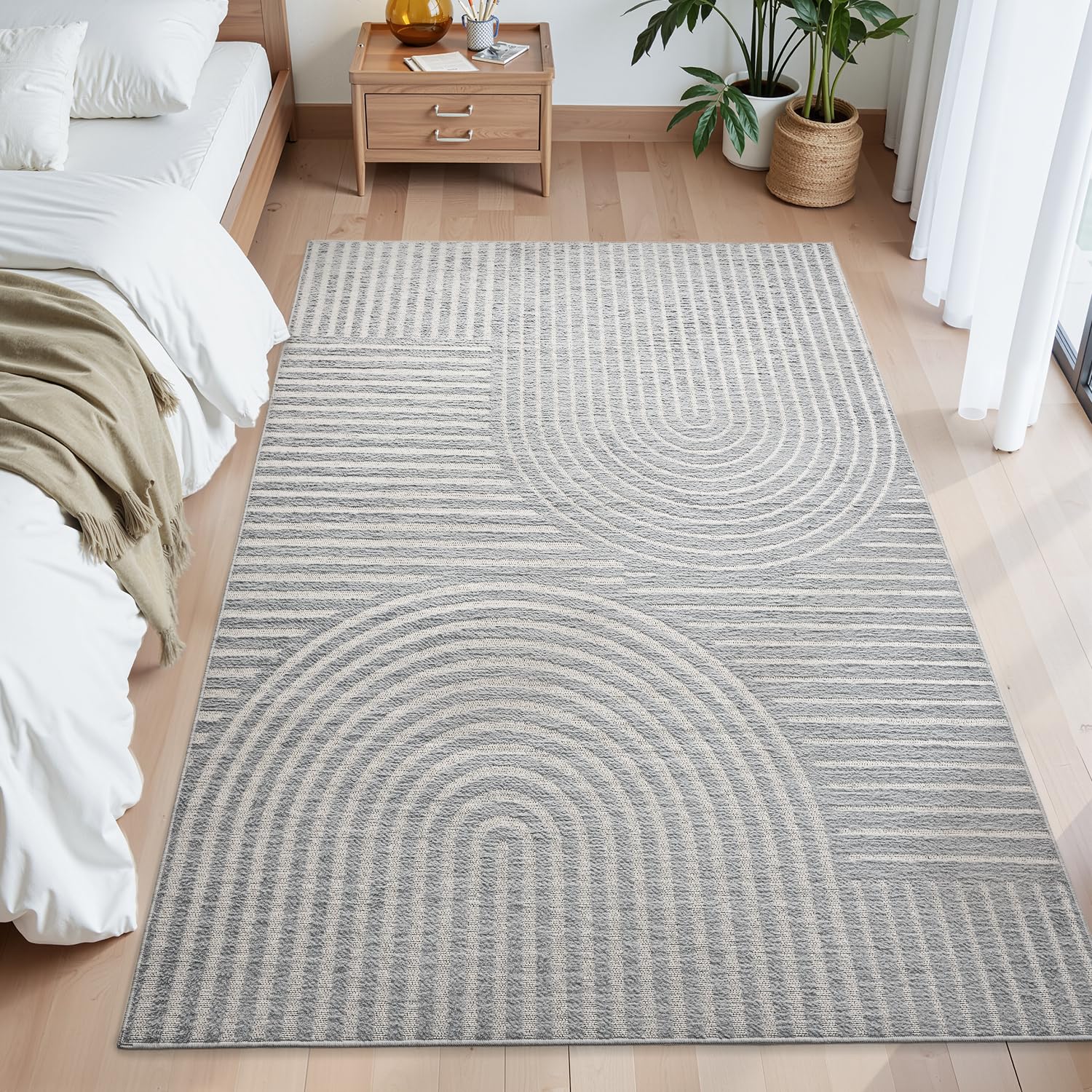 Area Rug 8x10 Rugs for Living Room Non Slip Soft Carpet Boho Machine Washable Rug Geometric Jacquard Textured Carpet for Bedroom Dining Room Nursery Office Living Room Rug -Beige - pokemaArea Rug 8x10 Rugs for Living Room Non Slip Soft Carpet Boho Machine Washable Rug Geometric Jacquard Textured Carpet for Bedroom Dining Room Nursery Office Living Room Rug -Beige