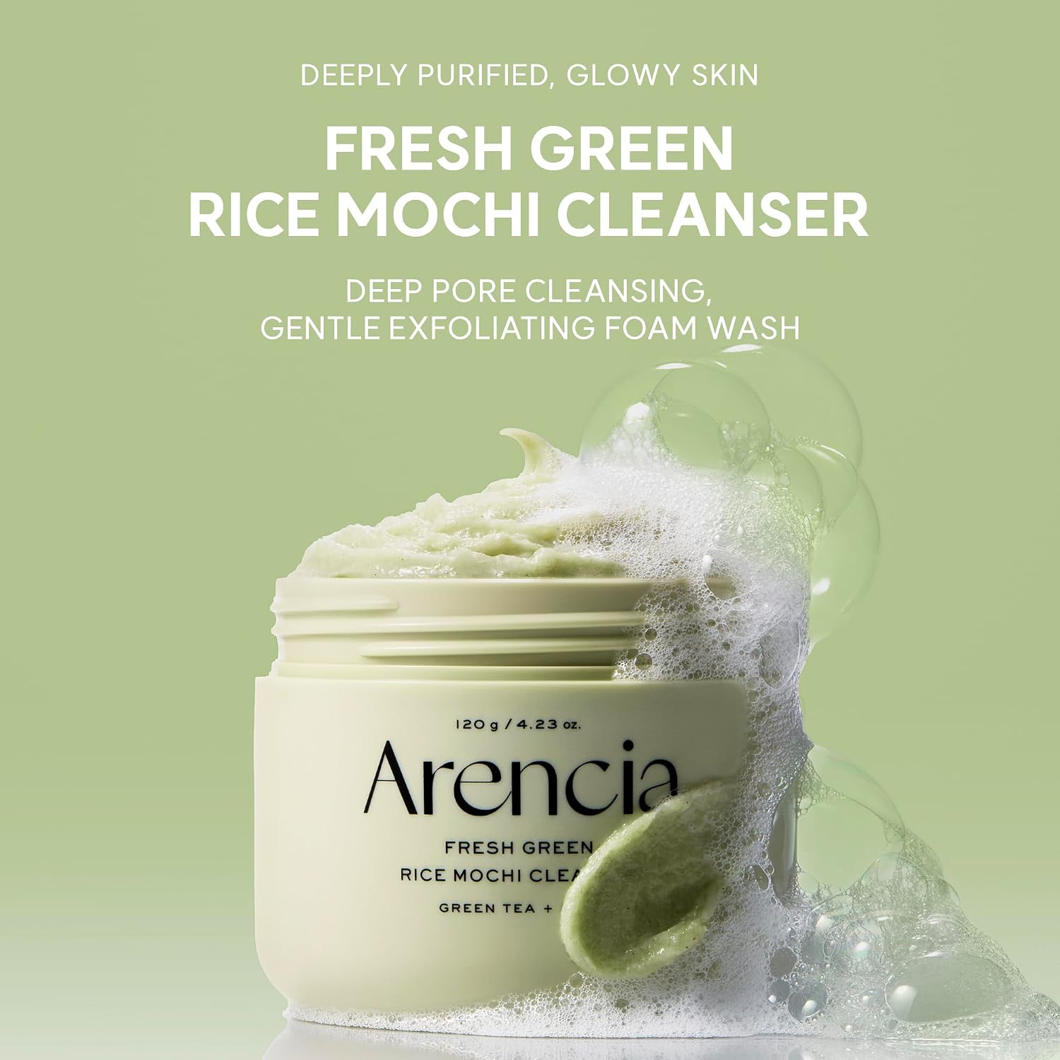 Arencia Green Rice Mochi Face Cleanser 120g - pokemaArencia Green Rice Mochi Face Cleanser 120g
